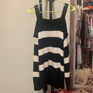Black and white, cold shoulder sweater